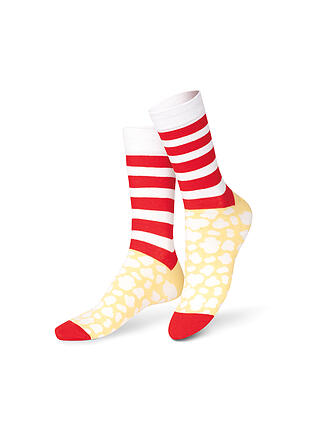 EAT MY SOCKS | Calcetines 36-45 POP CORN amarillorojoblanco