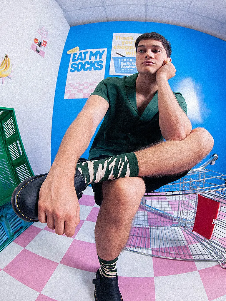 EAT MY SOCKS | Calcetines 36-45 FIZZY BUBBLES | Verde oscuro