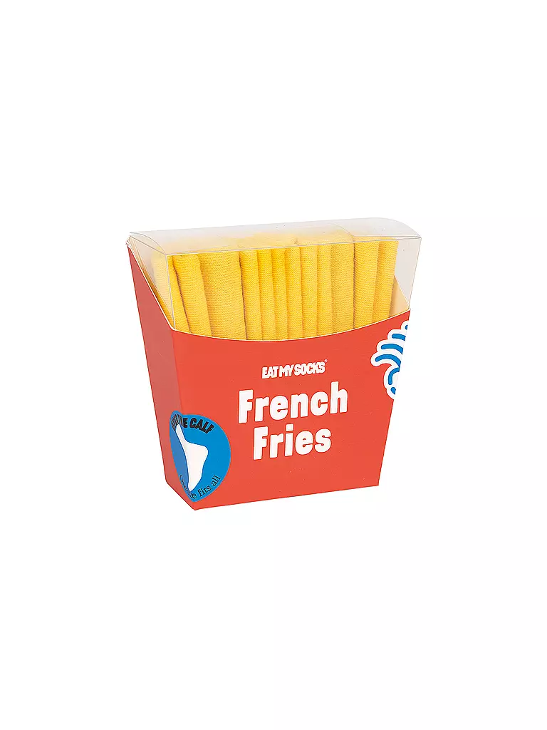 EAT MY SOCKS | Calcetines 36-45 FRENCH FRIES amarillonegroblanco | Blanco