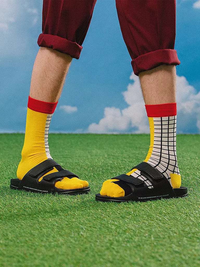 EAT MY SOCKS | Calcetines 36-45 FRENCH FRIES amarillonegroblanco | Blanco