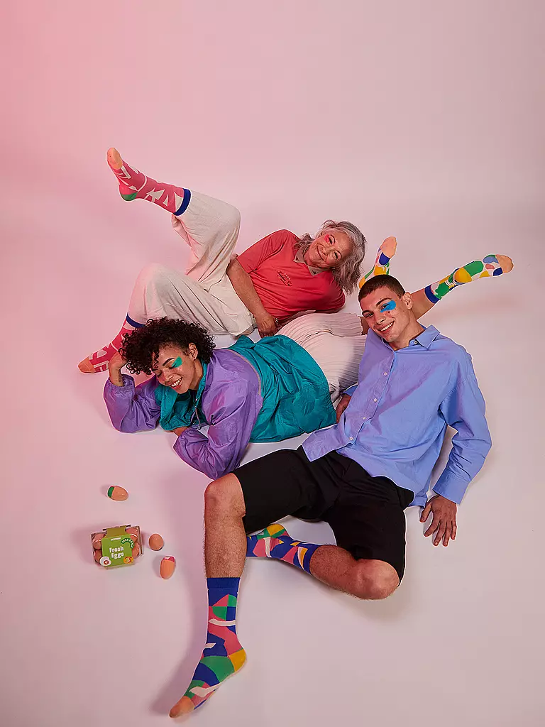 EAT MY SOCKS | Calcetines 36-45 Paquete de 3 FRESH EGGS AzulVerdeRosa | 