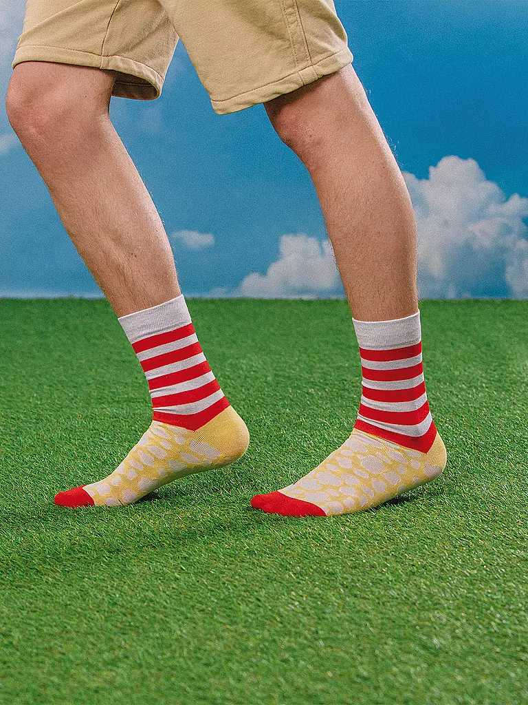 EAT MY SOCKS | Calcetines 36-45 POP CORN amarillorojoblanco | 