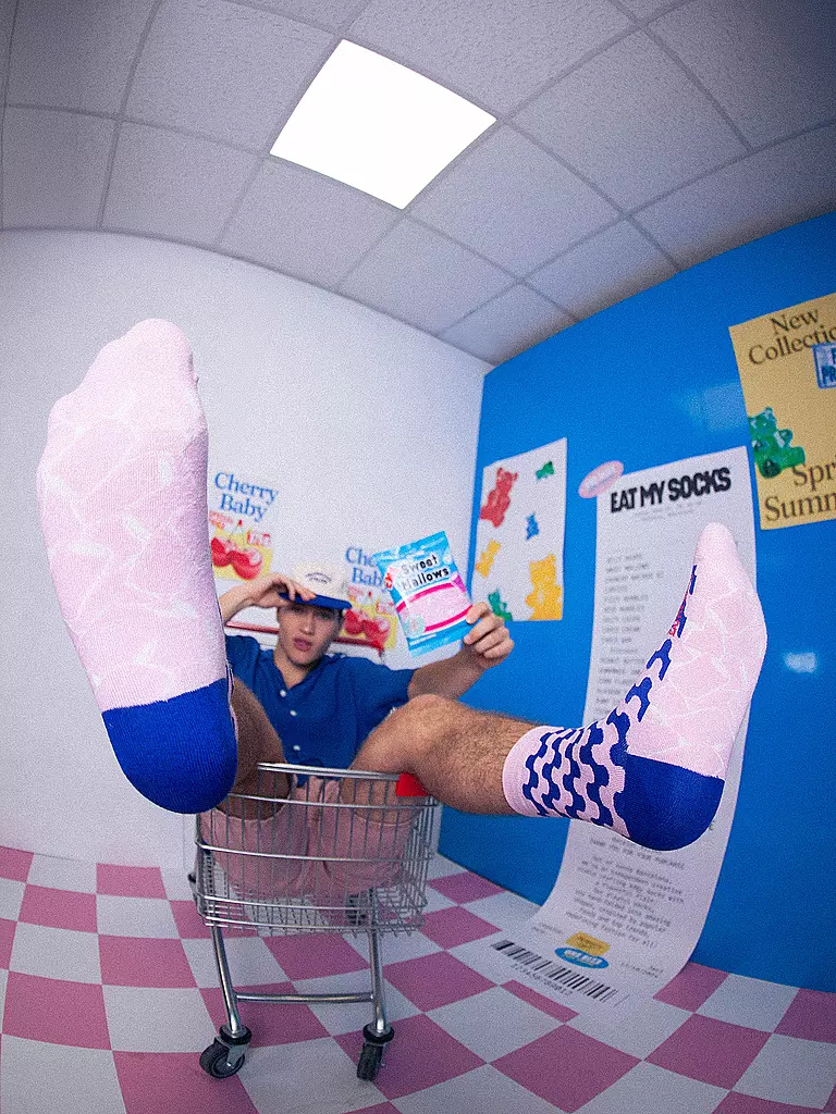 EAT MY SOCKS | Calcetines 36-45 SWEET MALLOWS rosa y azul | Rosa