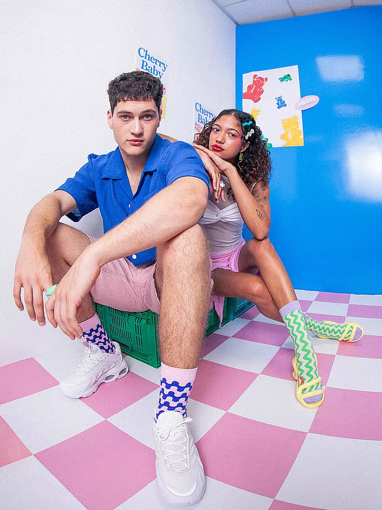 EAT MY SOCKS | Calcetines 36-45 SWEET MALLOWS rosa y azul | Rosa