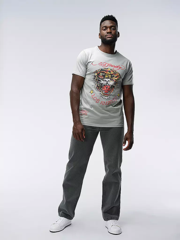 ED HARDY | T-Shirt TIGER VINTAGE | Gris claro