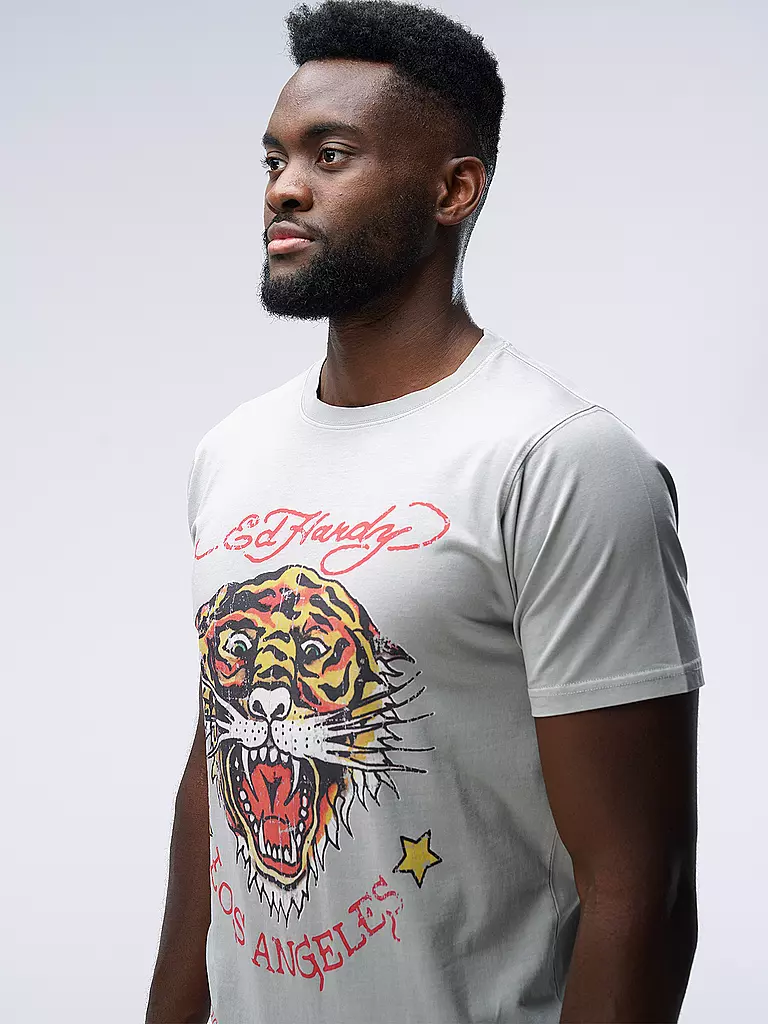 ED HARDY | T-Shirt TIGER VINTAGE | Gris claro