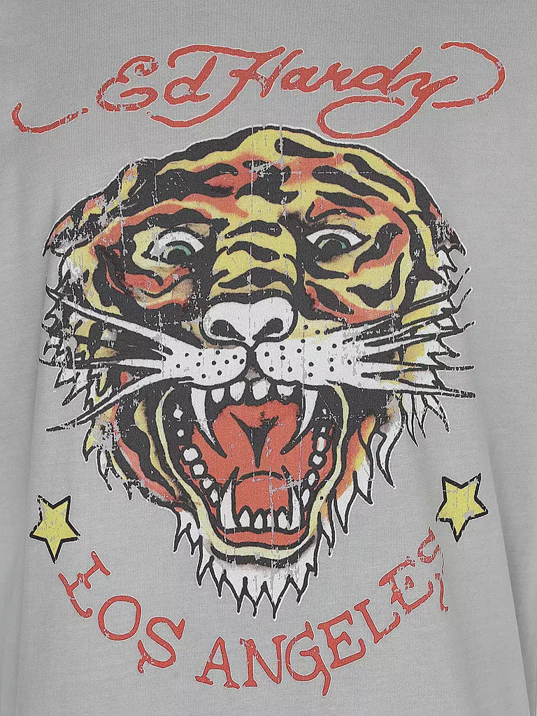 ED HARDY | T-Shirt TIGER VINTAGE | Gris claro