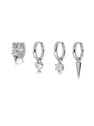 EDBLAD | Pendientes PEAK HOOPS ICON ONE HEART Steel