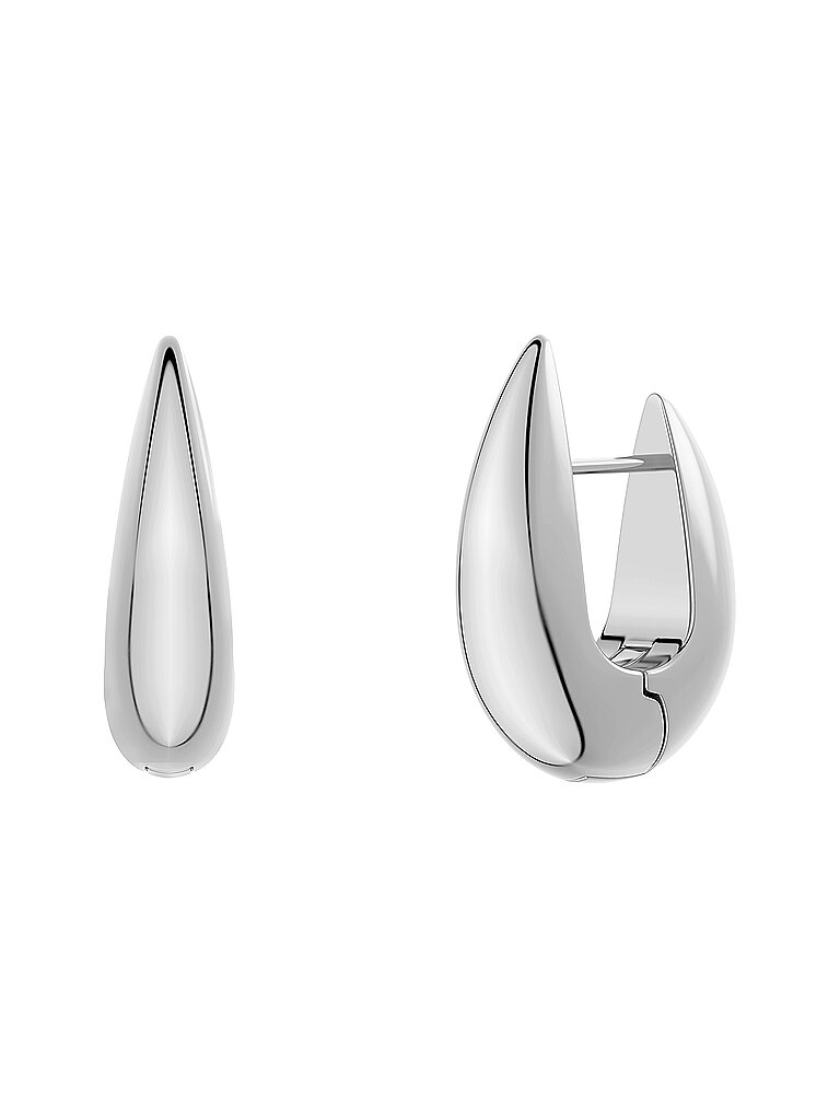 EDBLAD Pendientes CREST HOOPS Large Steel plata
