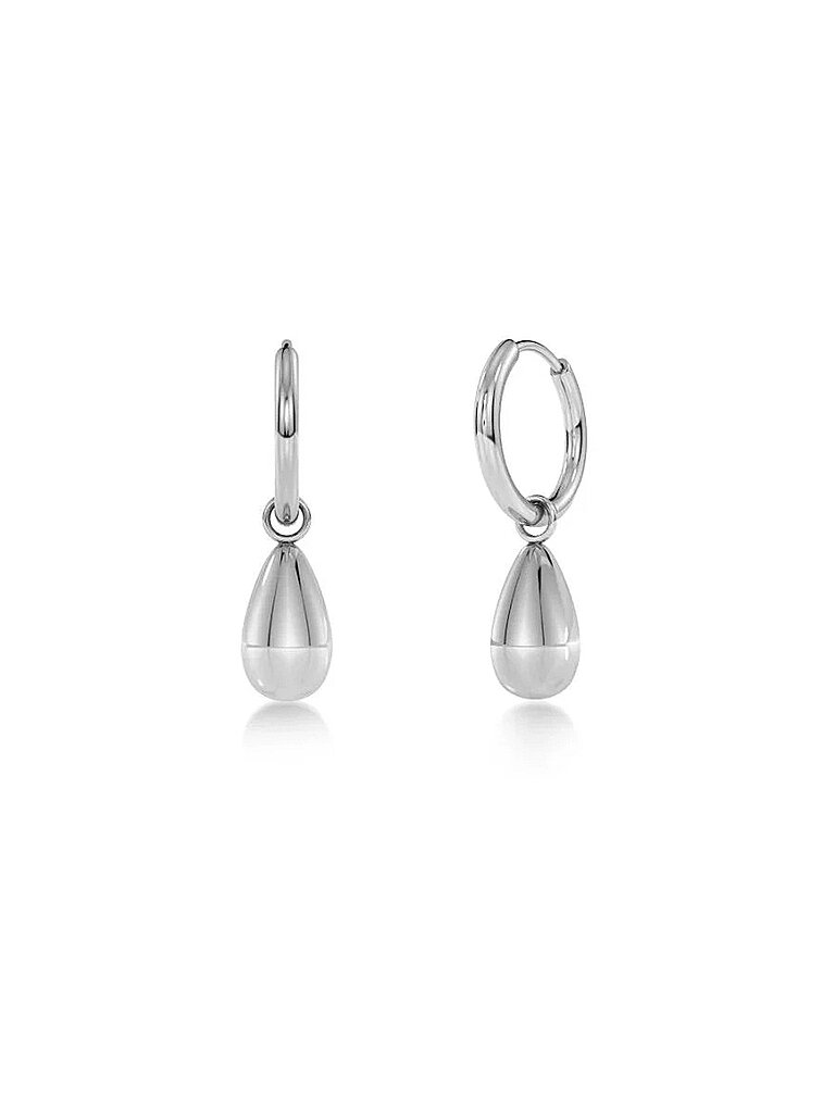 Pendientes DROP MINI HOOPS teel plata