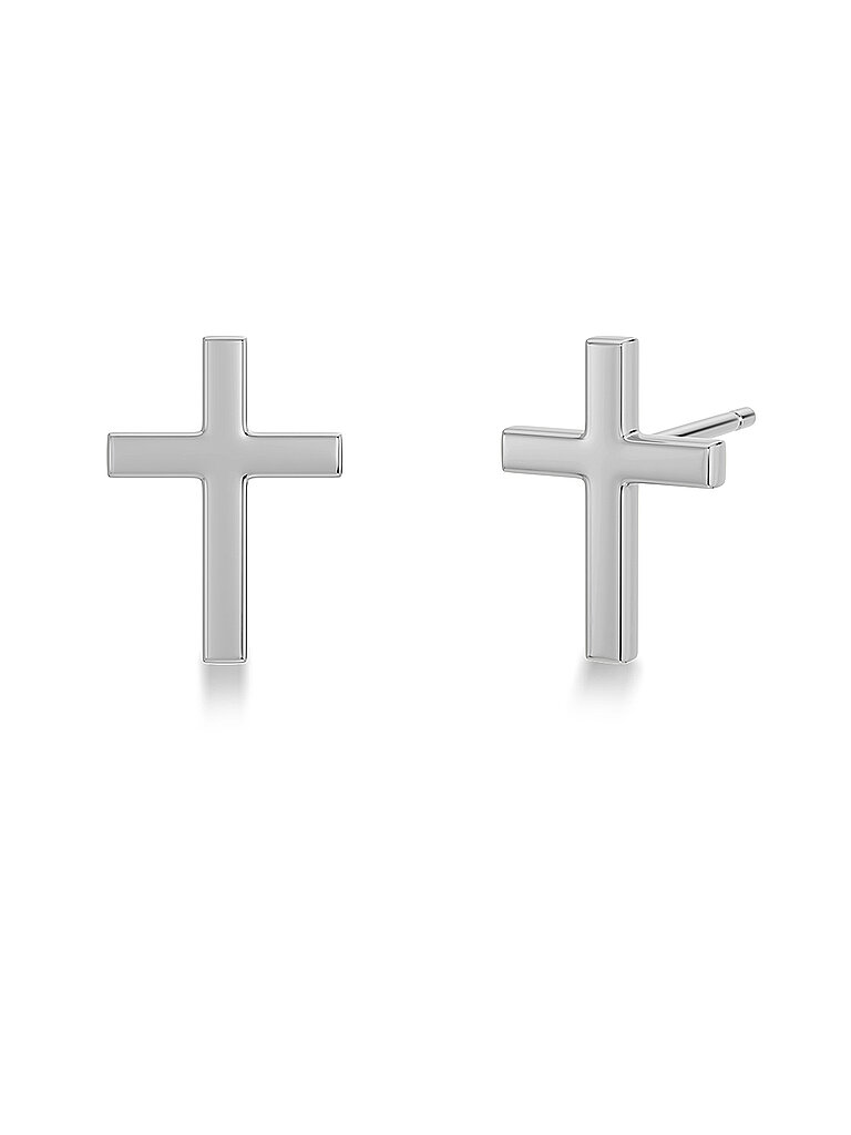 Pendientes SPIRIT CROSS Steel plata