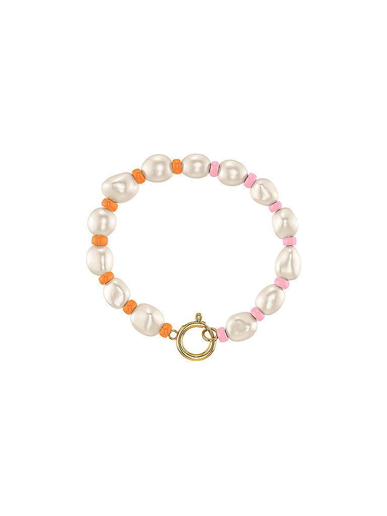 Pulsera VOYAGE Rosa Naranja Dorado oro L