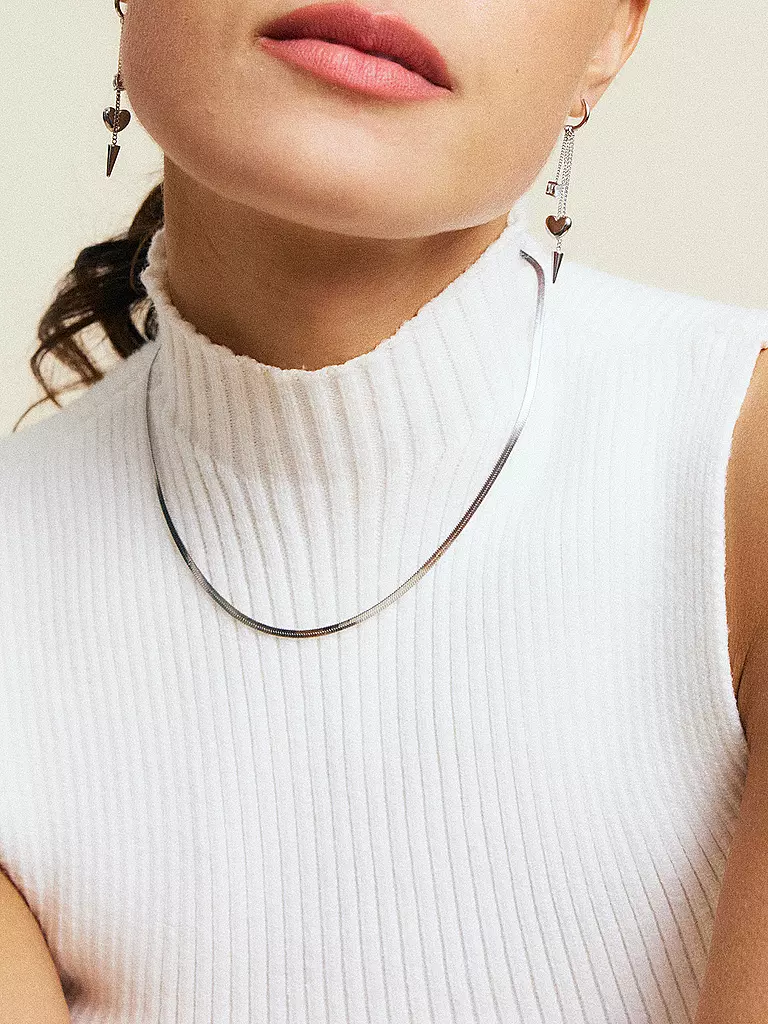 EDBLAD | Collar CHAIN HERRINGBONE Steel | Plata