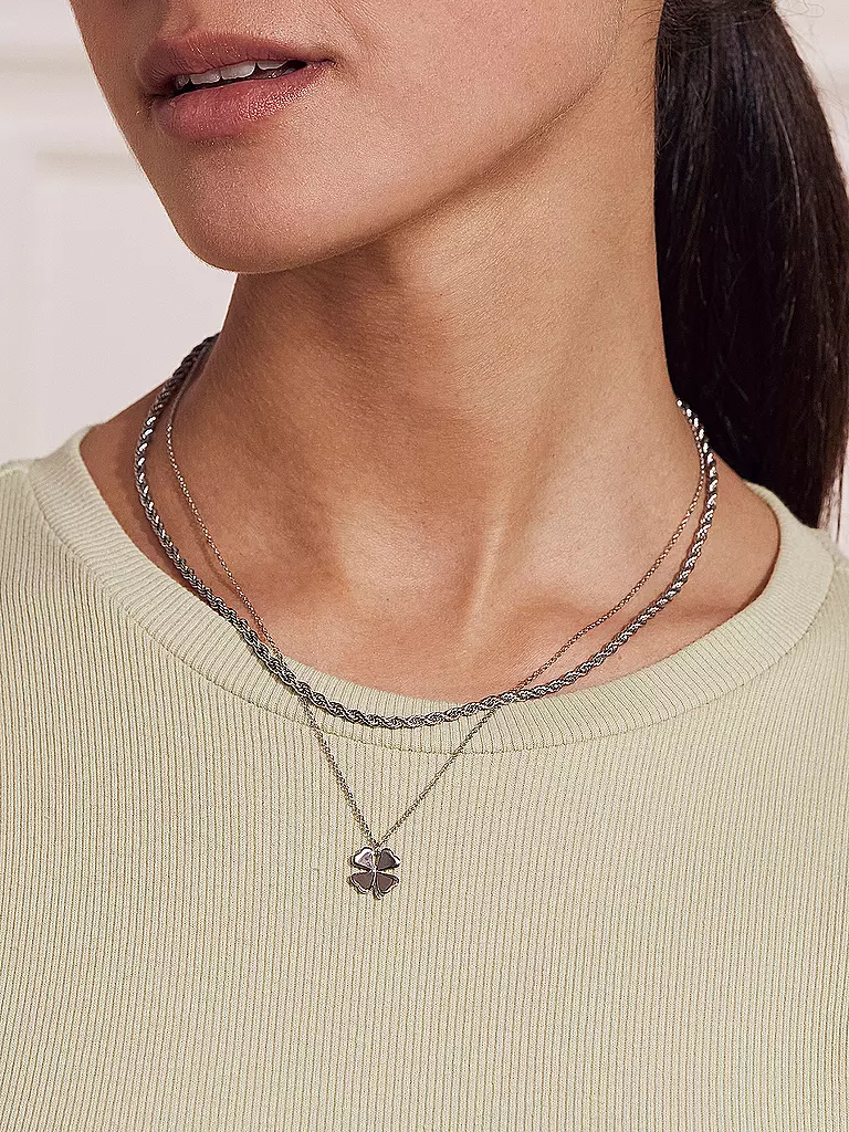 EDBLAD | Halskette LUCKY NECKLACE Steel  | Plata