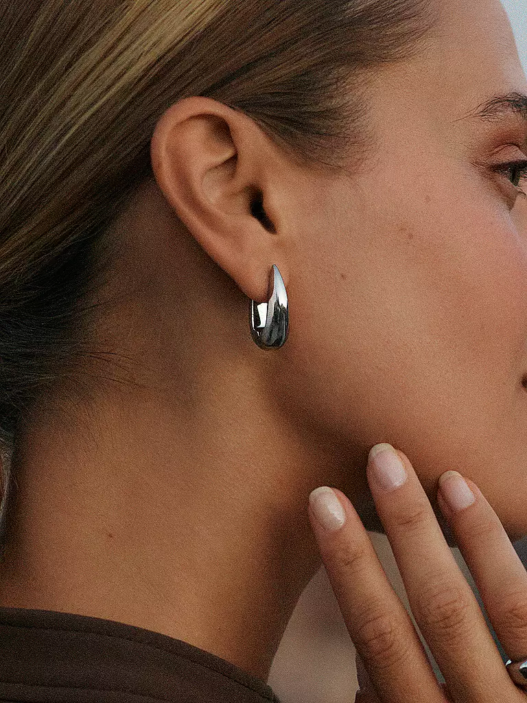EDBLAD | Pendientes CREST HOOPS Large Steel | Plata