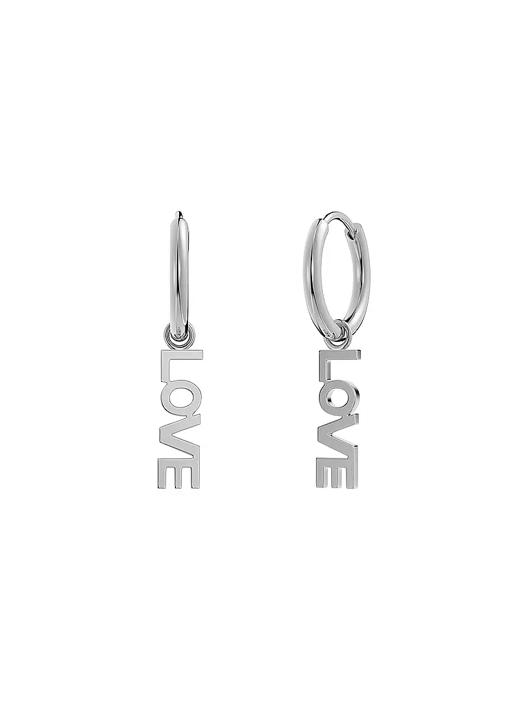 EDBLAD | Pendientes LOVE HOOPS Steel | Plata