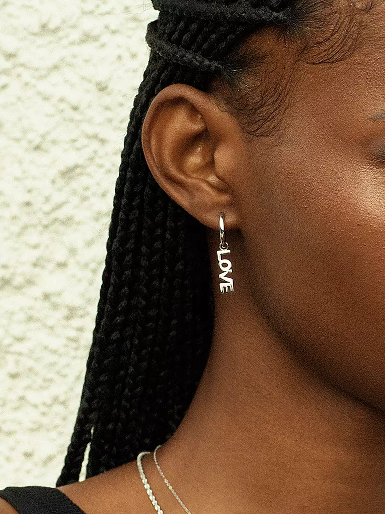 EDBLAD | Pendientes LOVE HOOPS Steel | Plata