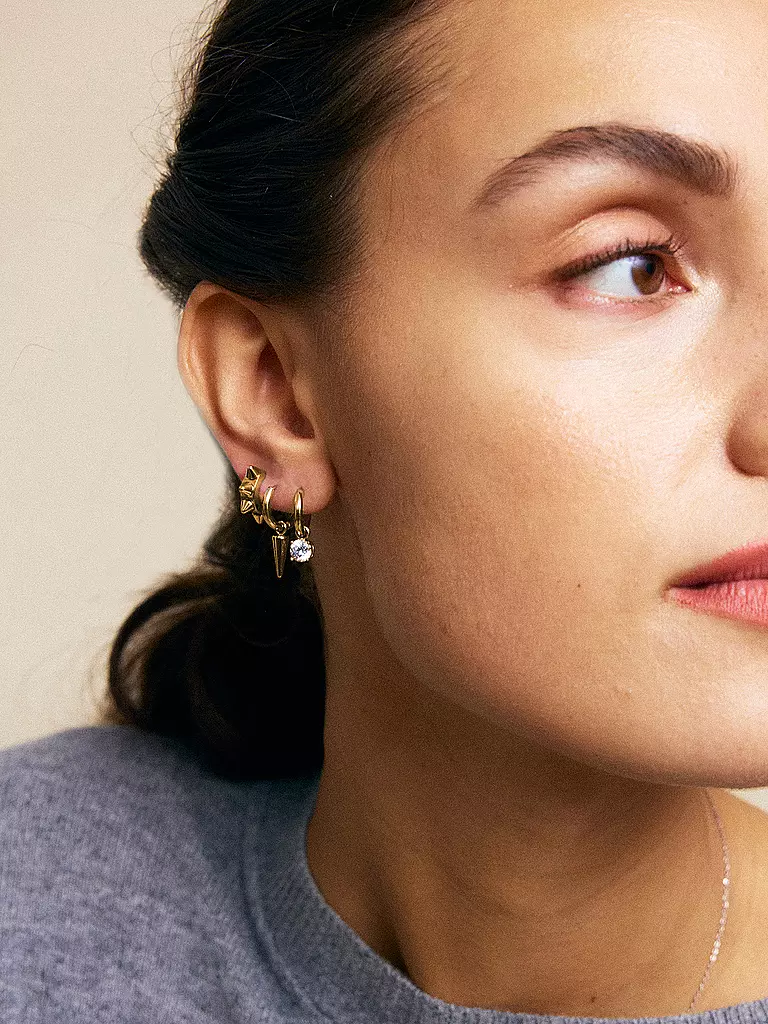 EDBLAD | Pendientes PEAK HOOPS ICON ONE HEART Oro | Oro
