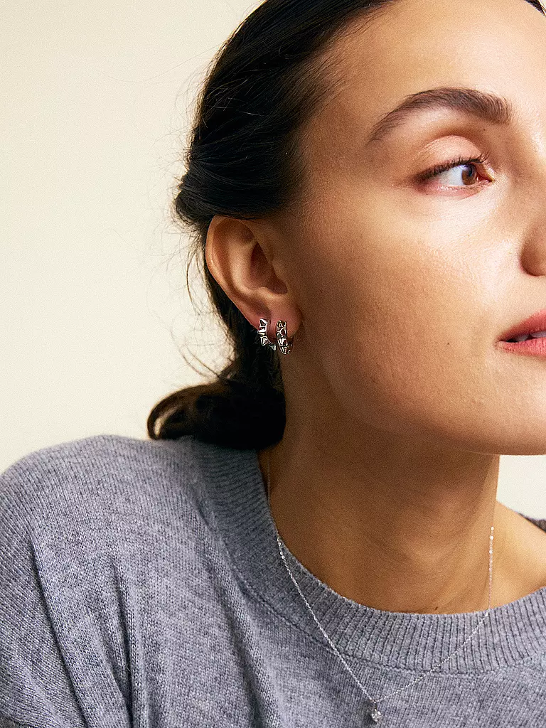 EDBLAD | Pendientes PEAK HOOPS ICON Small Steel | Plata