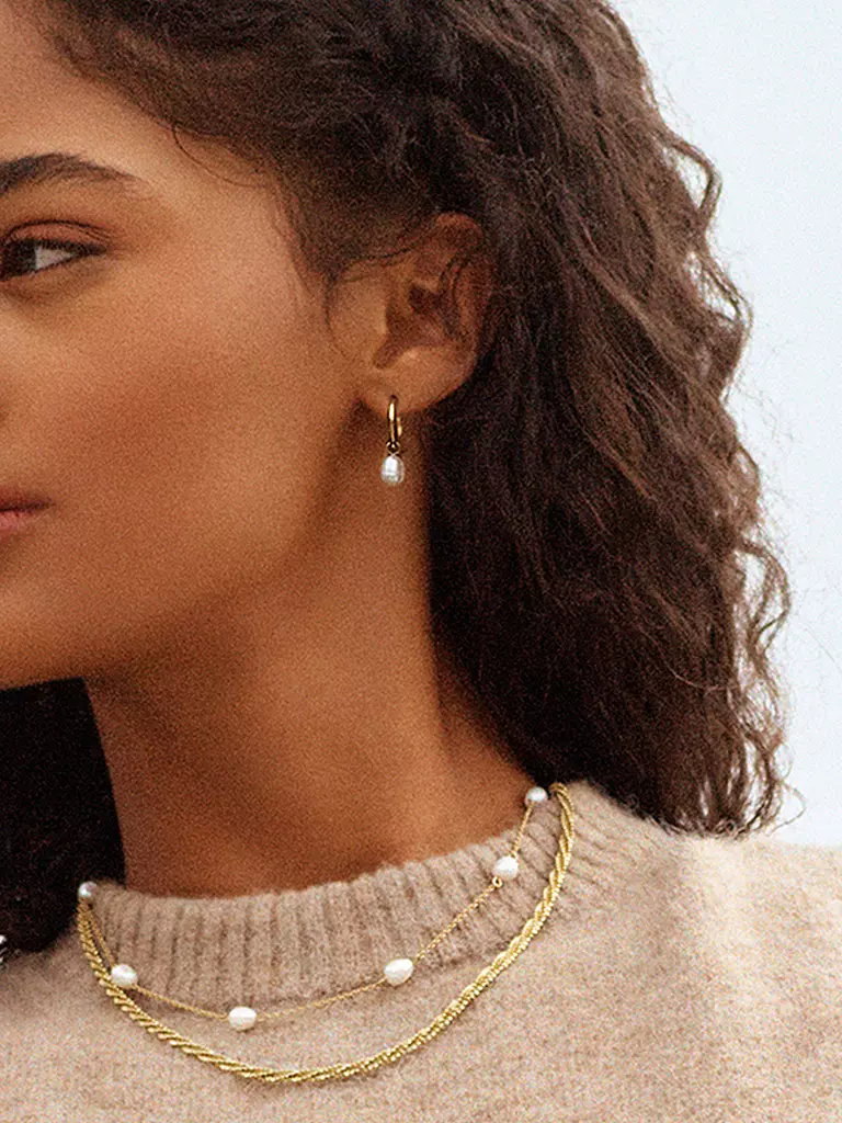 EDBLAD | Pendientes PERLA HOOPS Oro | Oro