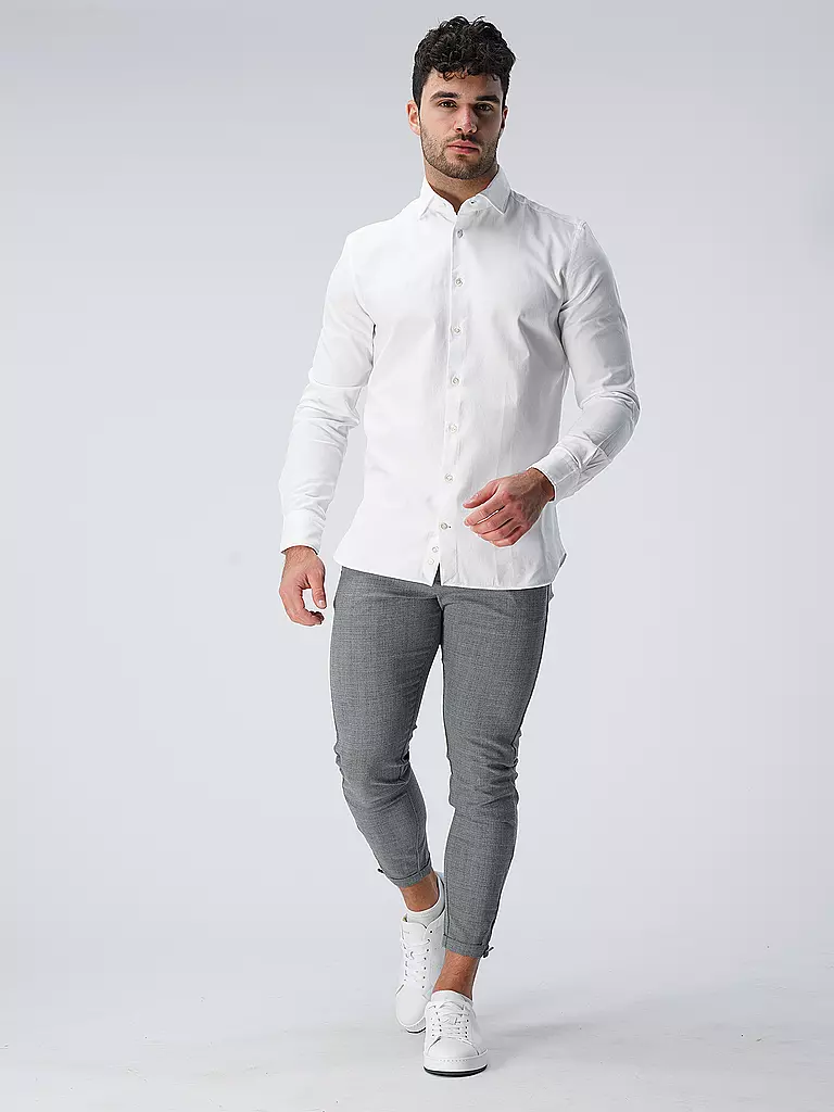 EDWARD COPPER | Hemd Tailored Fit | Blanco