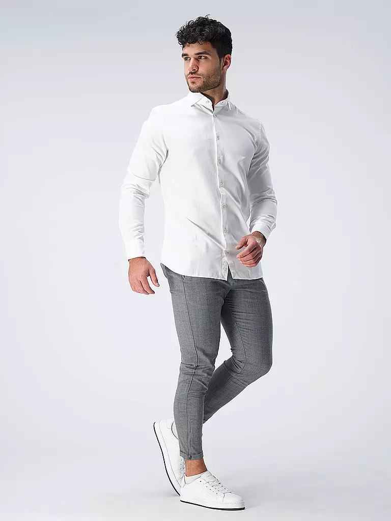 EDWARD COPPER | Hemd Tailored Fit | Blanco