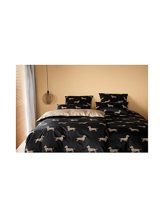 ELEGANTE | Ropa de cama de satén DOGS 70x90cm/140x200cm Negro