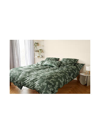 ELEGANTE | Juego de cama de punto CHERRY BLOSSOM 140x200cm H. Verde