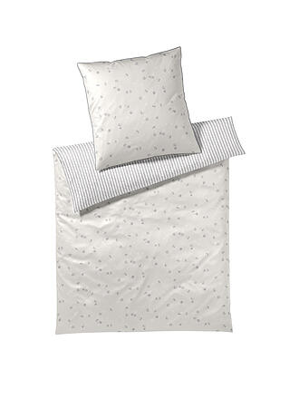 ELEGANTE | Ropa de cama de satén 70x90cm/140x200cm FLEURS Plata