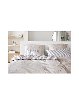 ELEGANTE | Ropa de cama de satén 70x90cm/140x200cm FLEURS Plata