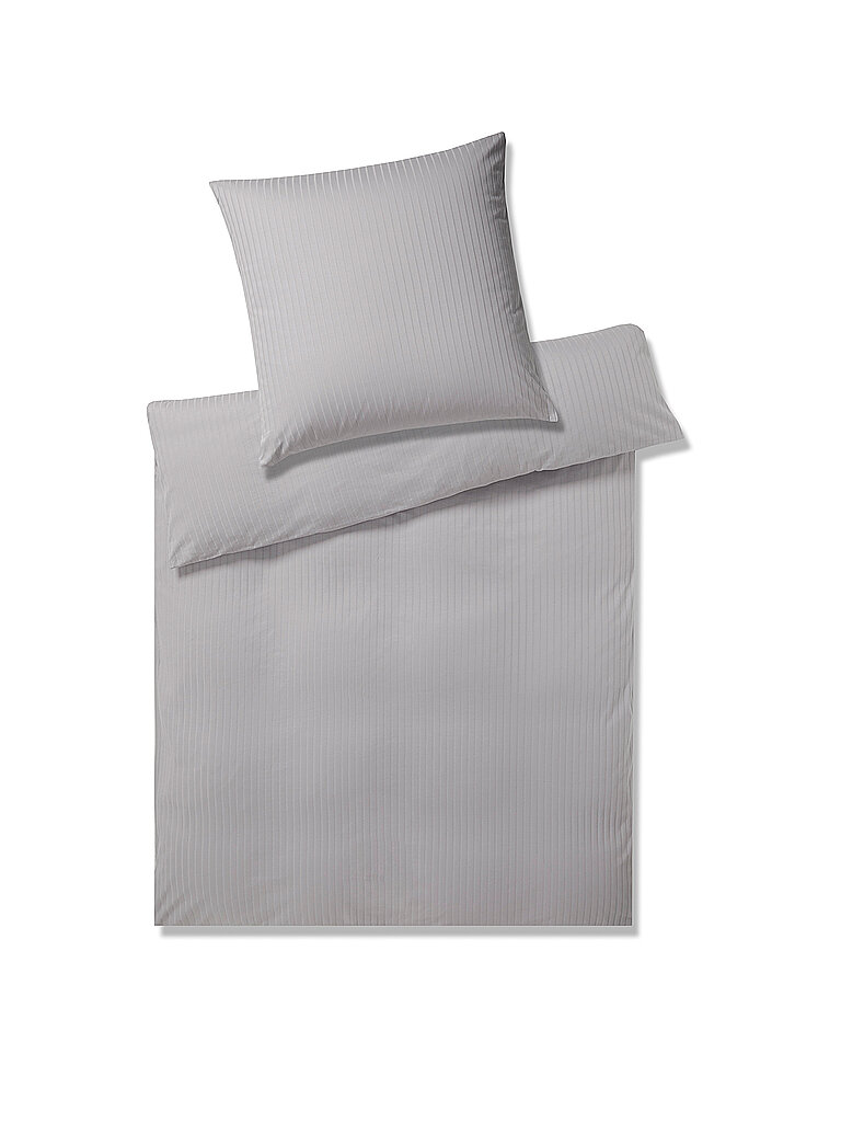 ELEGANTE Juego de cama de punto Jersey SOLID STRIPE 140/200CM Grafito gris