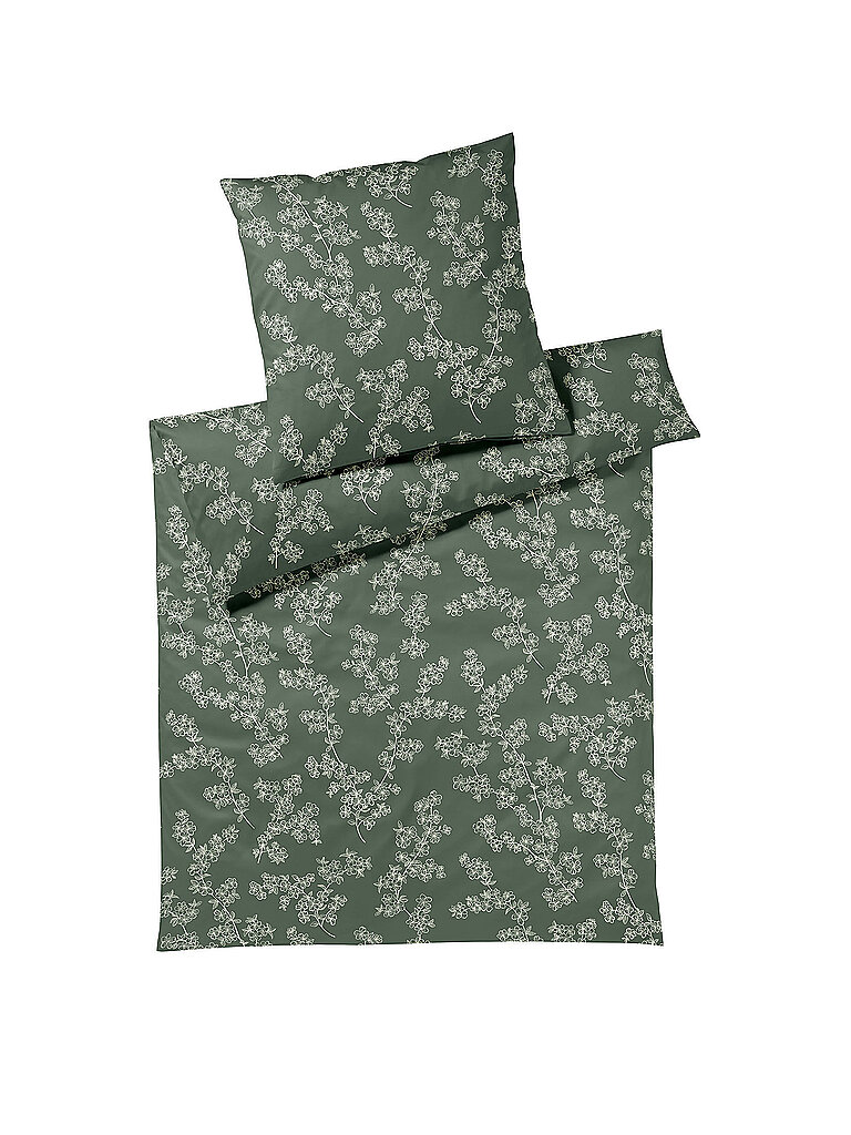 ELEGANTE Juego de cama de punto CHERRY BLOSSOM 140x200cm H. Verde verde