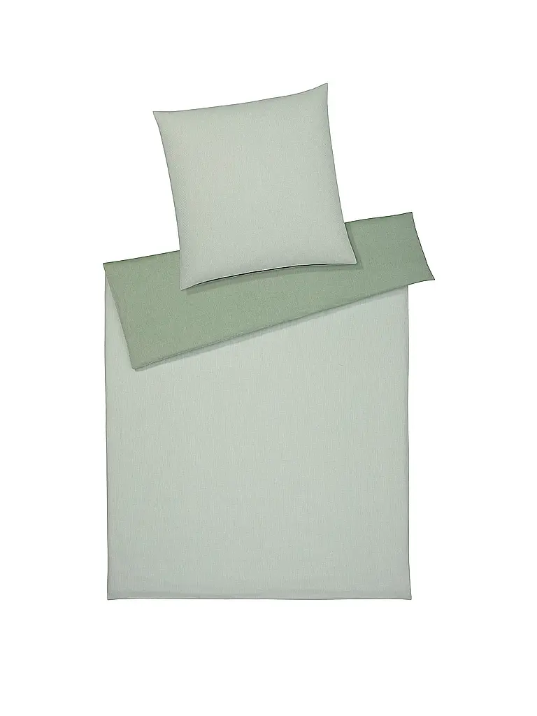 ELEGANTE | Juego de cama de franela reversible TENDER 140/200CM Verde | Verde claro