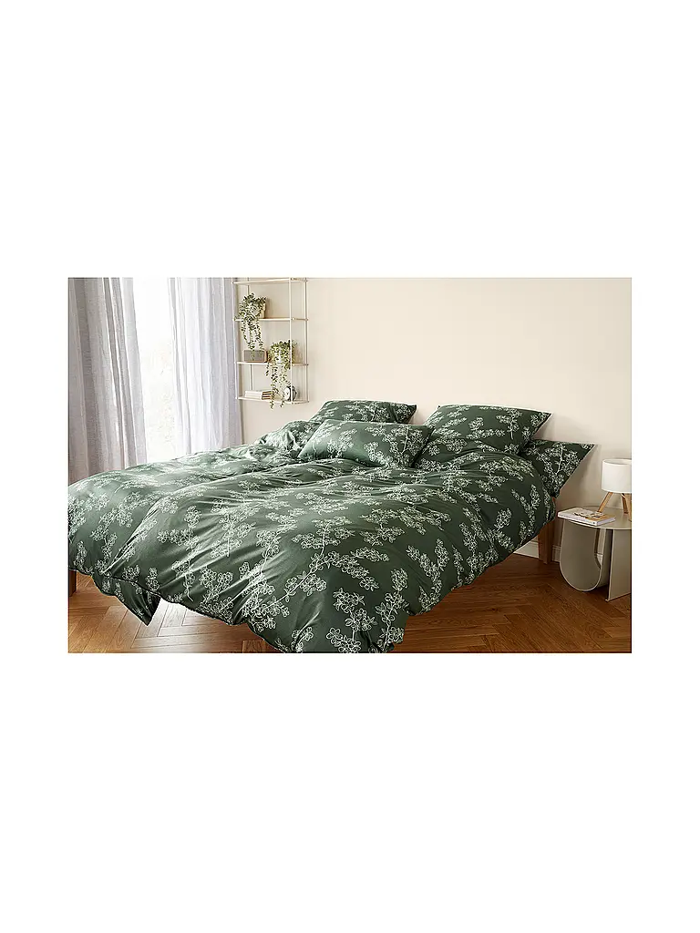 ELEGANTE | Juego de cama de punto CHERRY BLOSSOM 140x200cm H. Verde | Verde claro