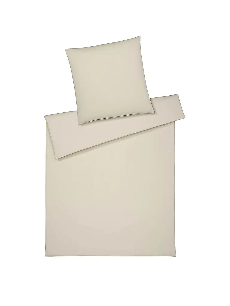 ELEGANTE | Juego de cama de punto Jersey 70x90cm / 140x200cm CORD Crema | Crema