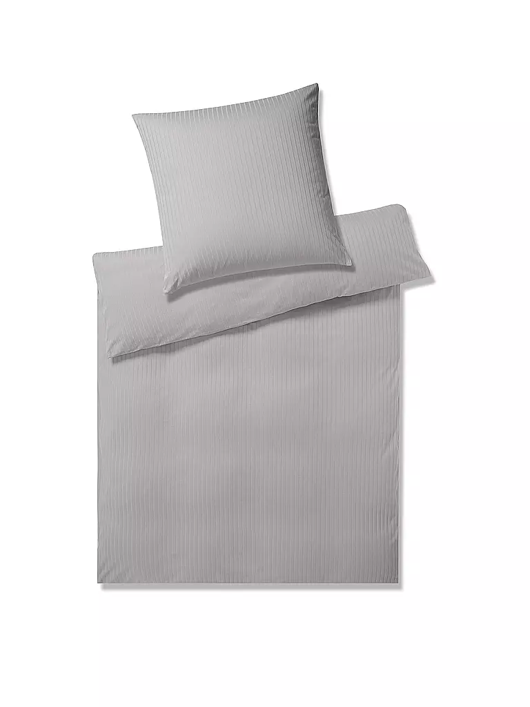 ELEGANTE | Juego de cama de punto Jersey SOLID STRIPE 140/200CM Grafito | Gris