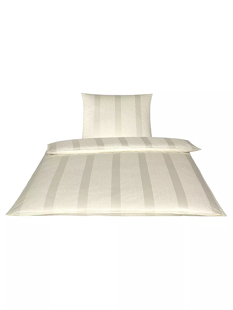 ELEGANTE | Ropa de cama de damasco Metropolis 70x90cm/140x200cm Naturaleza | Beige