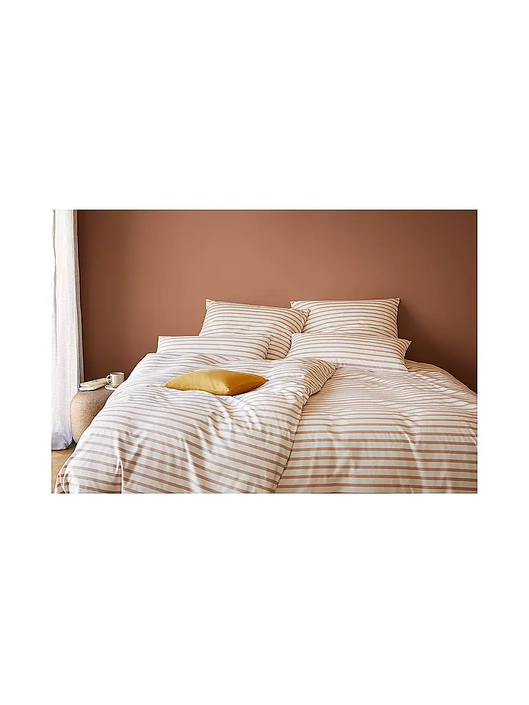 ELEGANTE | Ropa de cama de franela INVERNESS 70x90cm/140x200cm Apricot | Naranja