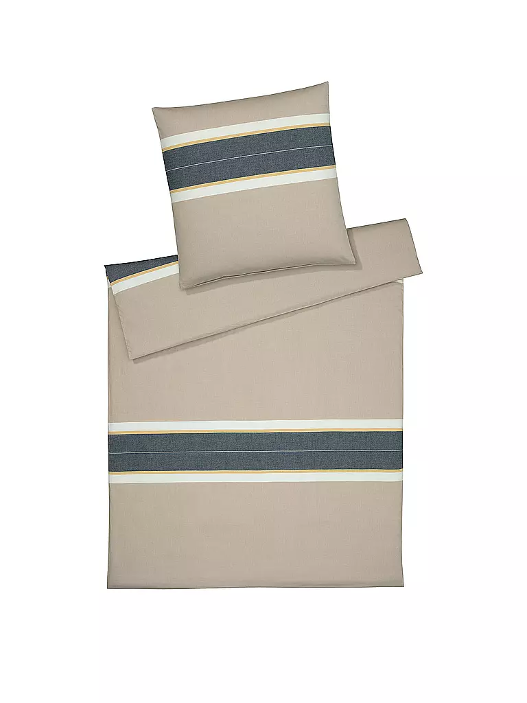 ELEGANTE | Ropa de cama de franela WHITMAN 70x90cm/140x200cm Beige Beige/Gris | Beige