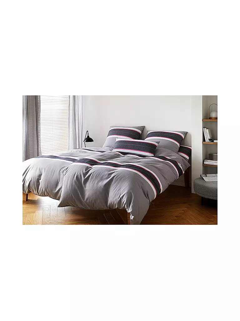 ELEGANTE | Ropa de cama de franela WHITMAN 70x90cm/140x200cm Gris | Gris