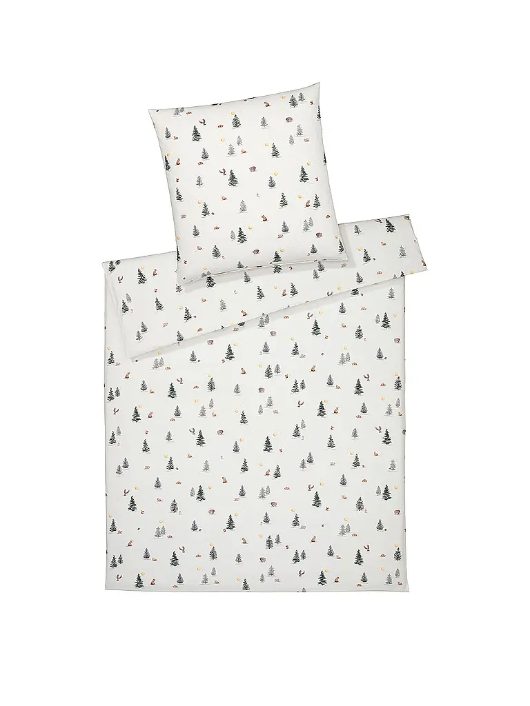 ELEGANTE | Ropa de cama de franela WINTERWALD 70x90cm/140x200cm Blanco | Blanco