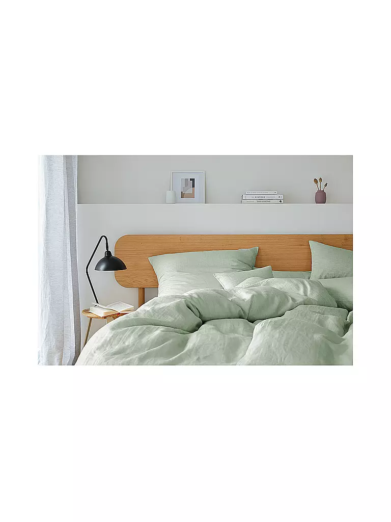 ELEGANTE | Ropa de cama de mezcla de lino 140x200cm BREEZE Pistacho | Verde claro