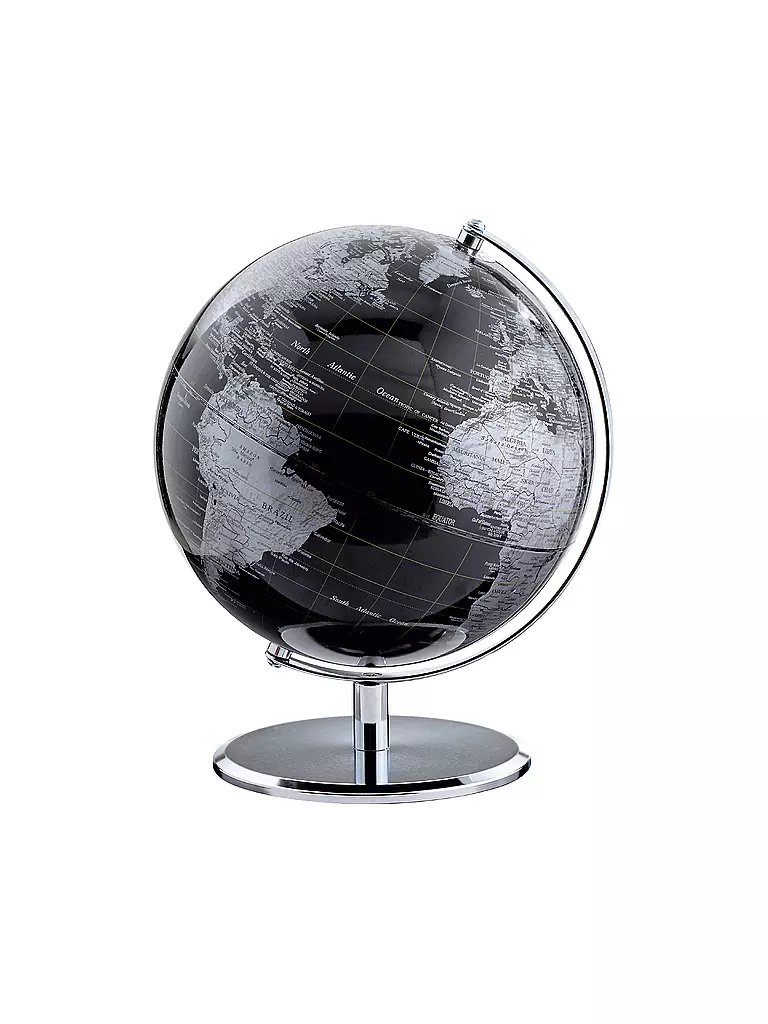 EMFORM | Globo terráqueo de mesa - Planeta 25 cm negro/plata | Sin color