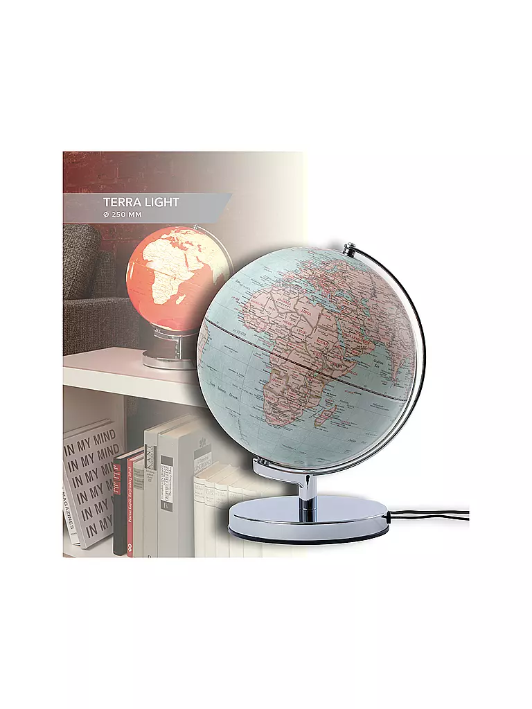 EMFORM | Leuchtglobus Terra Light 25cm hellblau/silber | Sin color