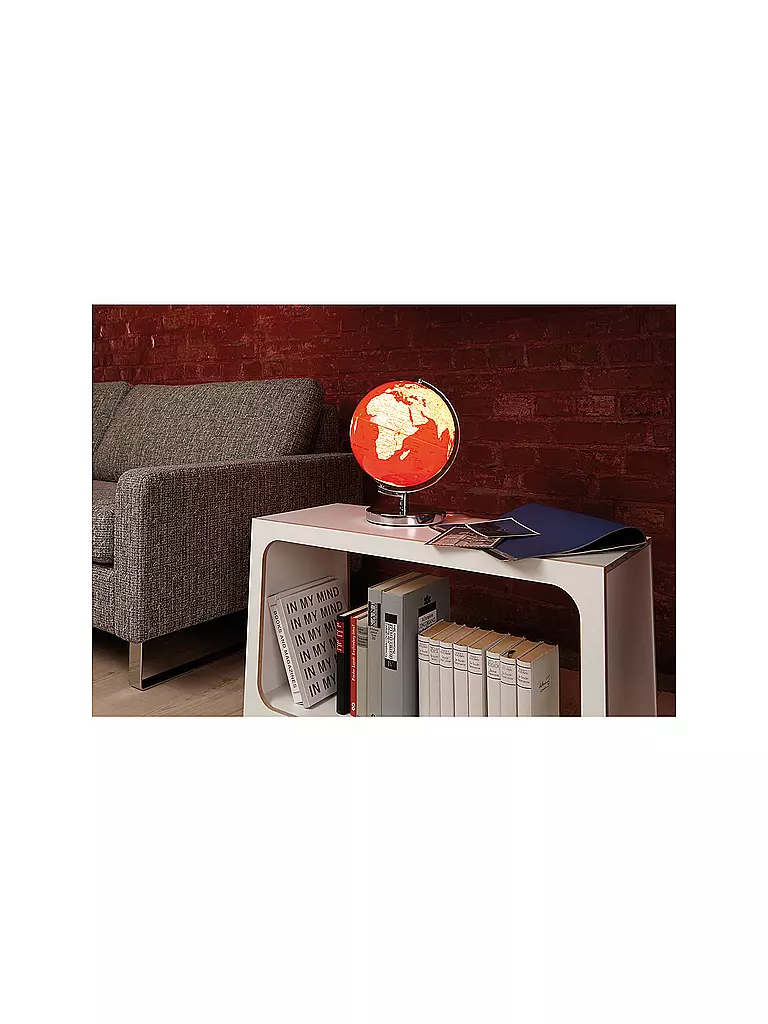EMFORM | Leuchtglobus Terra Light 25cm rojo/blanco | Sin color