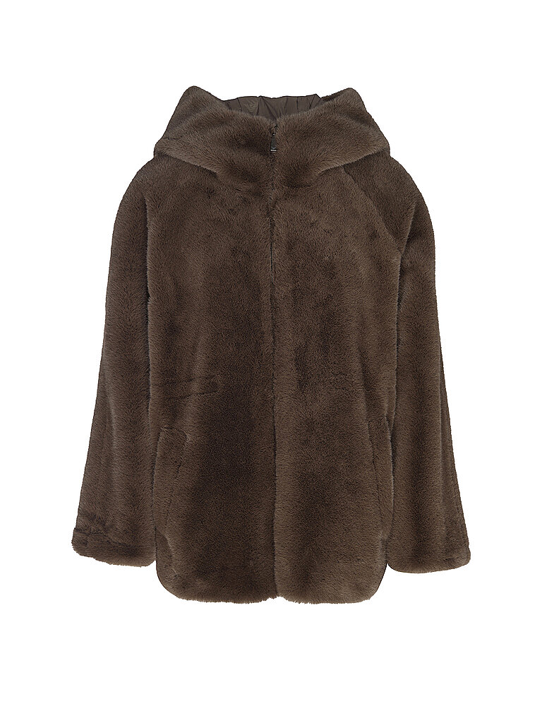 Emporio Armani Chaqueta reversible con aspecto de piel marrón