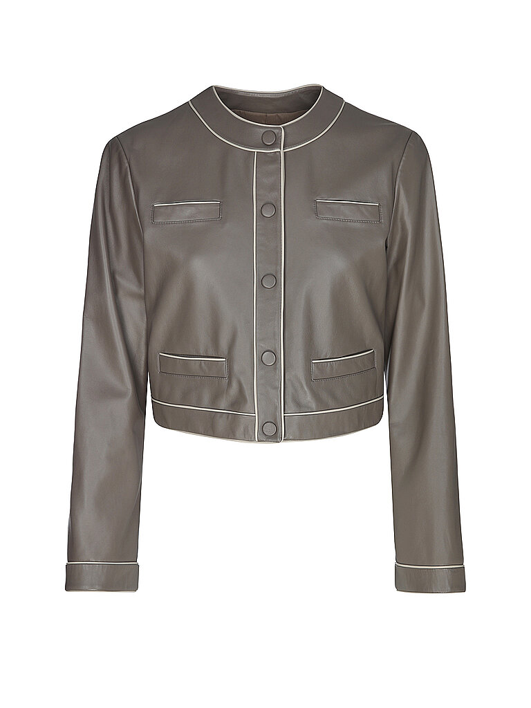 Chaqueta de cuero marrón 40