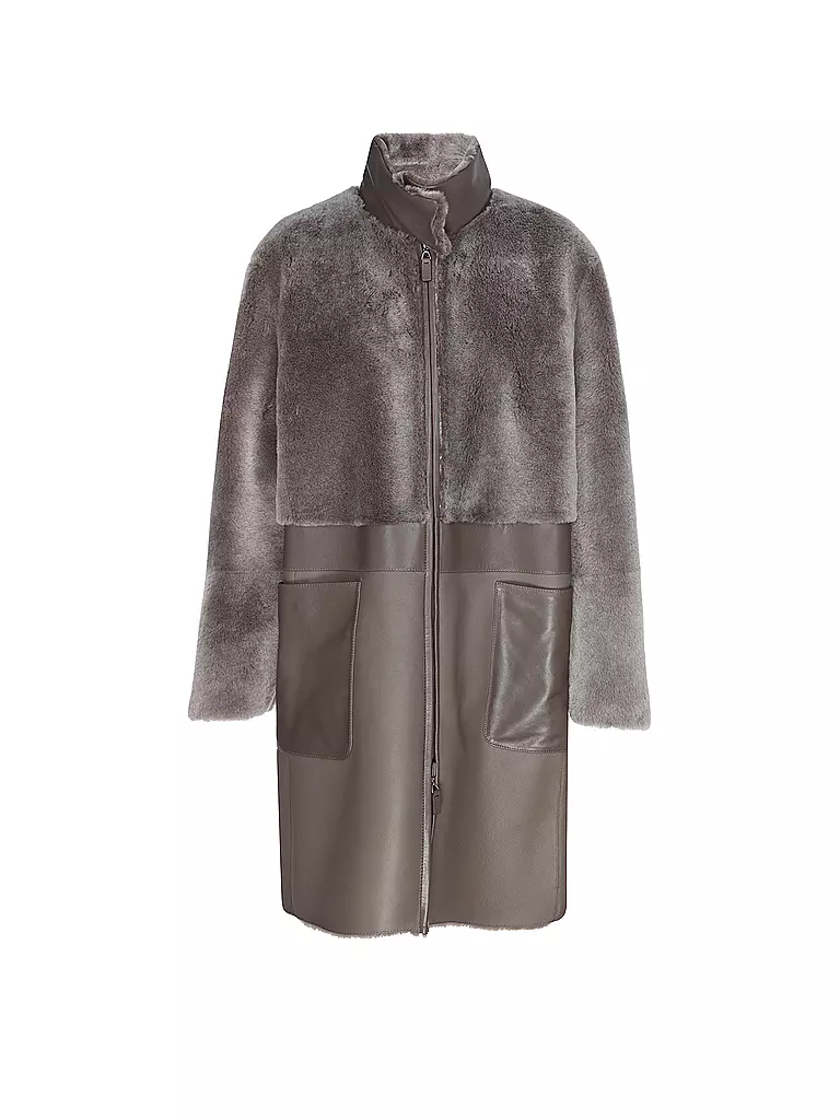 EMPORIO ARMANI | Abrigo de piel de cordero | Marrón