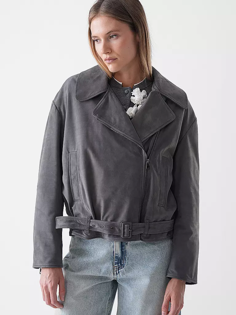 EMPORIO ARMANI | Chaqueta de cuero | Gris