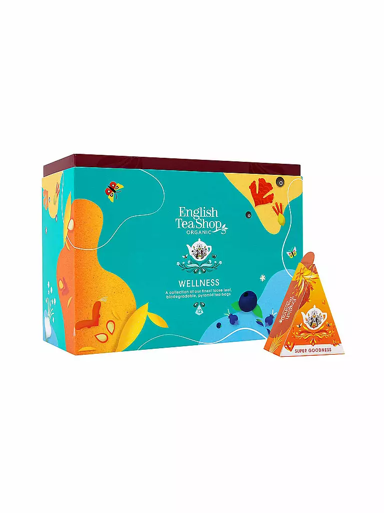 ENGLISH TEA SHOP | Caja de regalo Colección de té Wellness 12 bolsitas piramidales | 